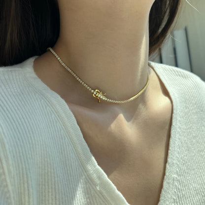 [Lumi Jewellery]Delicate Round Shape Tennis Necklace