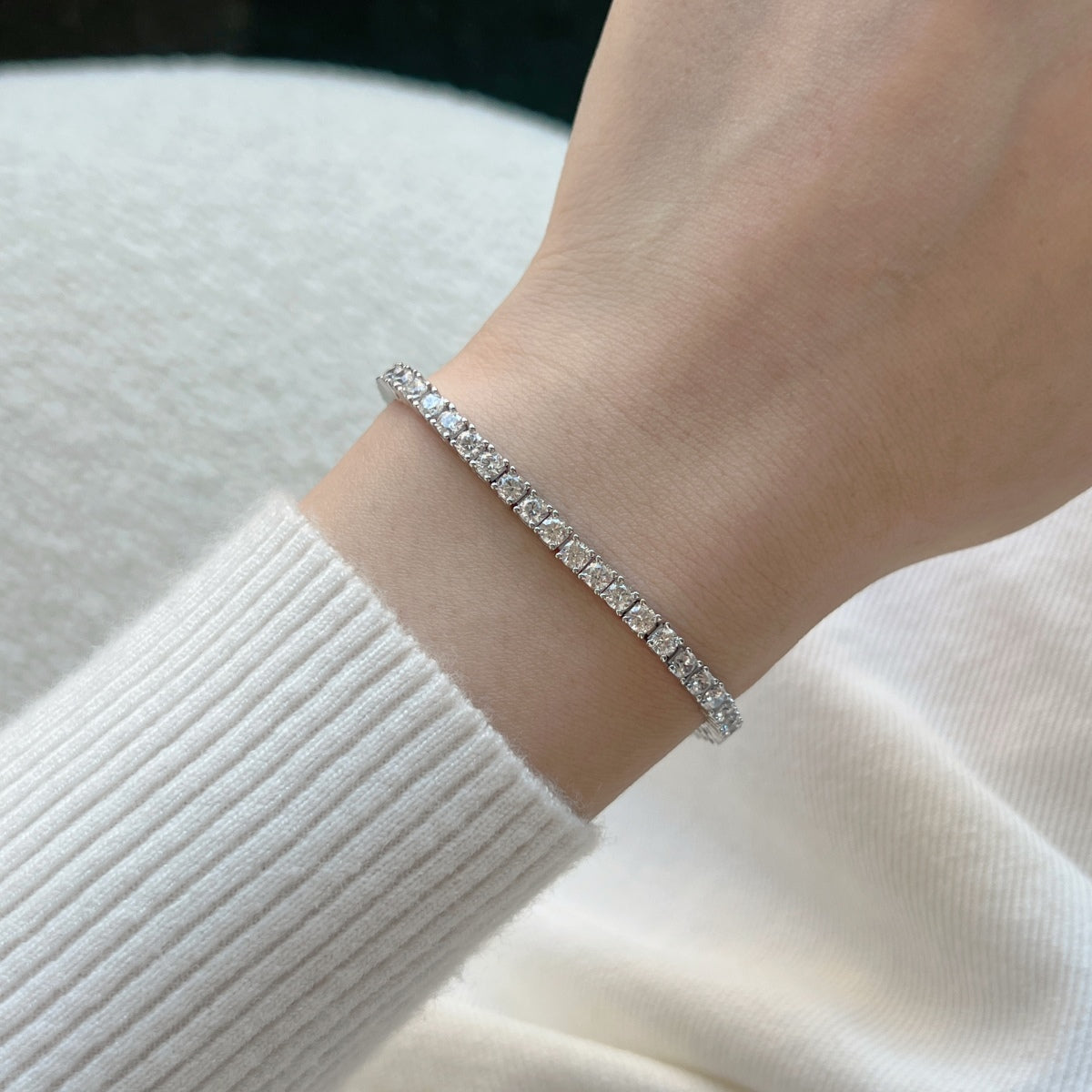 [Lumi Jewellery]Dainty Charming Round Cut Tennis Bracelet