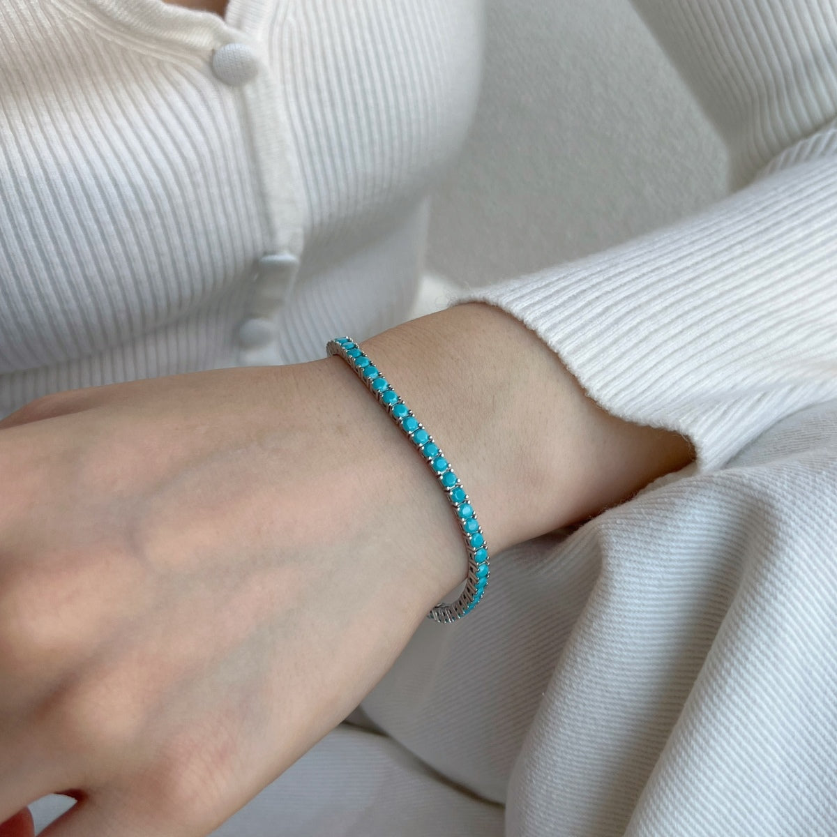 [Lumi Jewellery]Dainty Charming Round Cut Tennis Bracelet