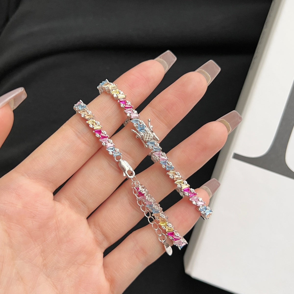 [Lumi Jewellery]Ornate Sparkling Multi Cut Party Bracelet