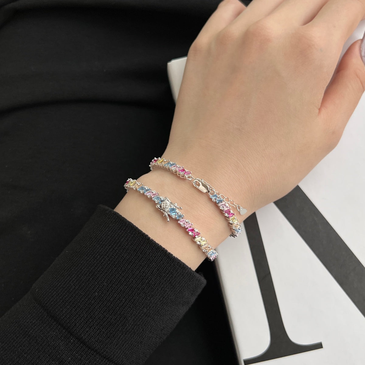 [Lumi Jewellery]Ornate Sparkling Multi Cut Party Bracelet