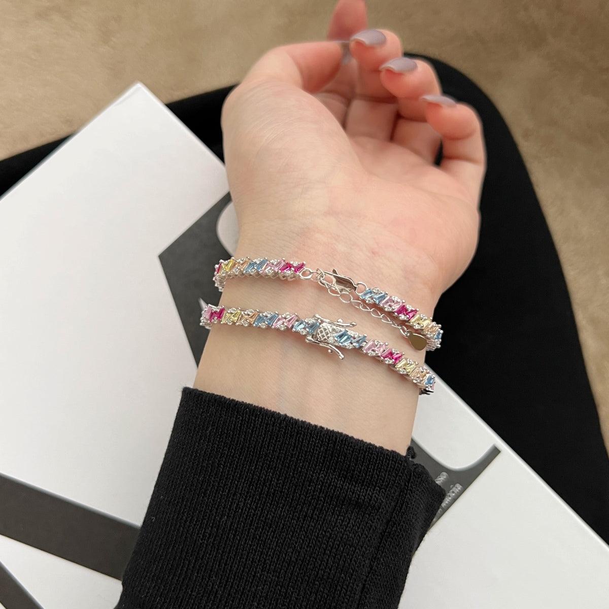[Lumi Jewellery]Ornate Sparkling Multi Cut Party Bracelet