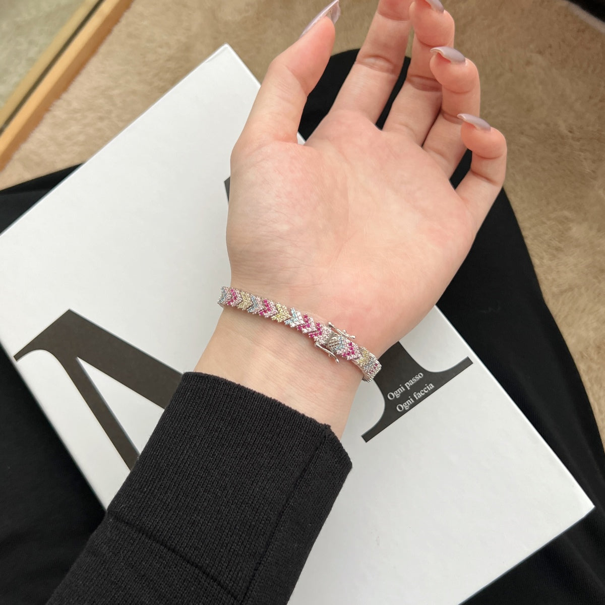 [Lumi Jewellery]Ornate Sparkling Round Cut Party Bracelet