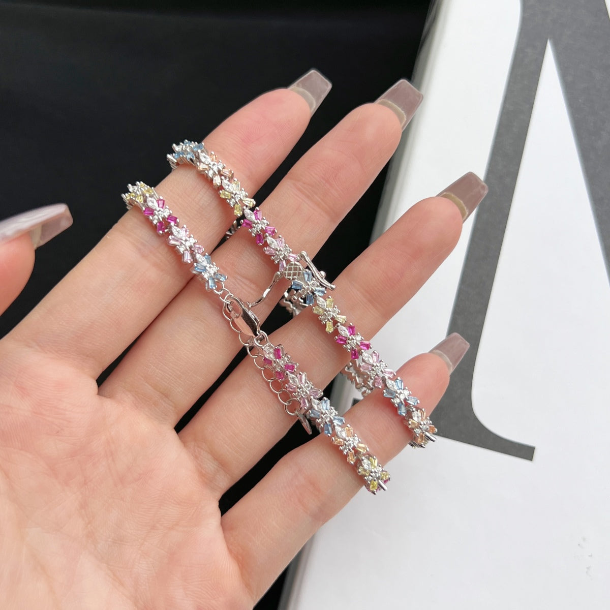 [Lumi Jewellery]Radiant Colorful Emerald Cut Party Bracelet