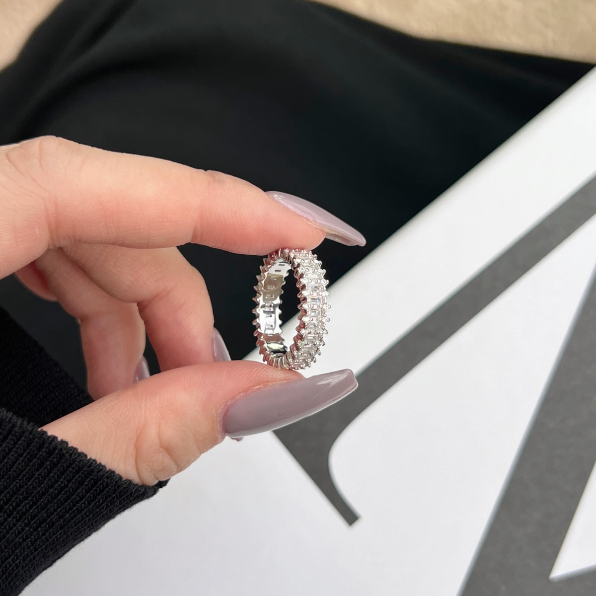 [Lumi Jewellery]Splashy Ornate Emerald Cut Cocktail Ring