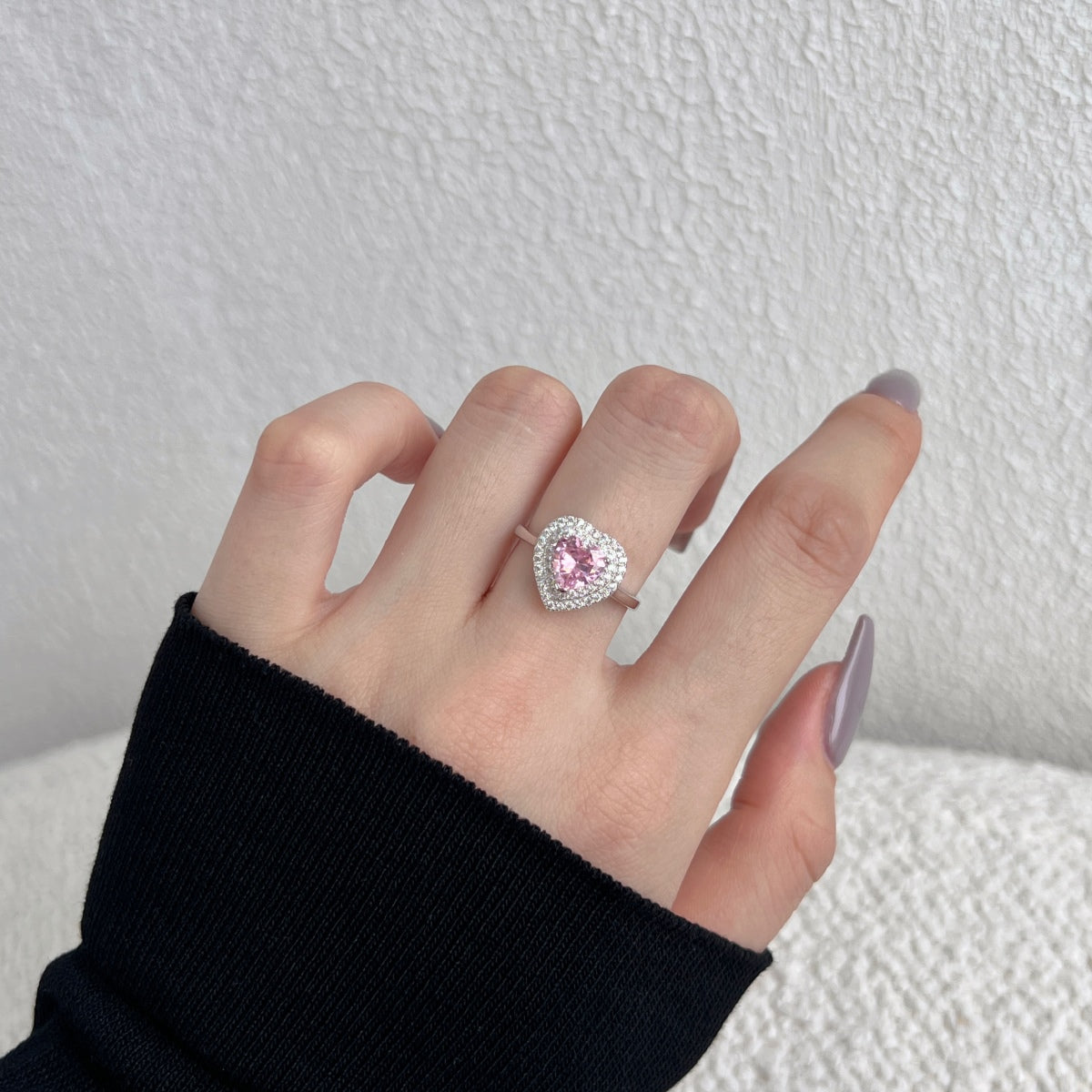 [Lumi Jewellery]Delicate Ebullient Heart Shape Wedding Ring