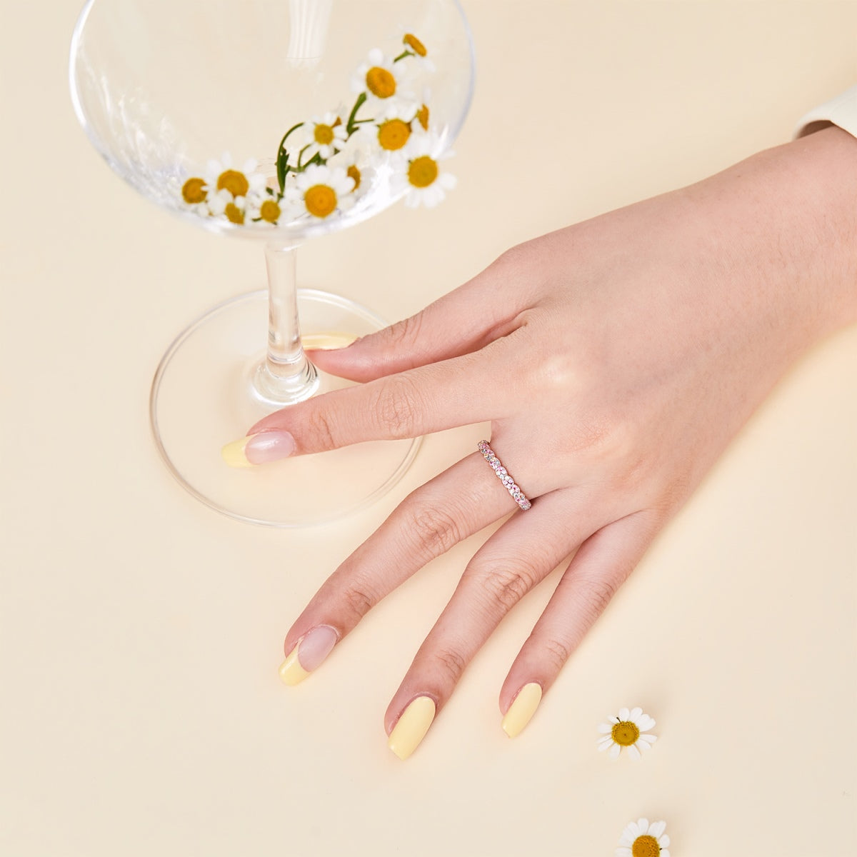 [Lumi Jewellery]Dainty Ebullient Round Cut Daily Ring
