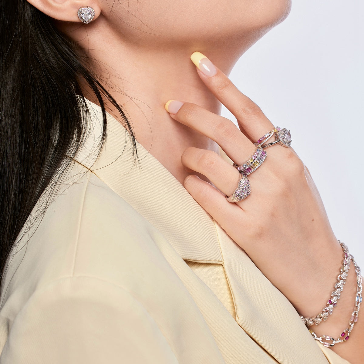 [Lumi Jewellery]Delicate Ebullient Heart Shape Wedding Ring