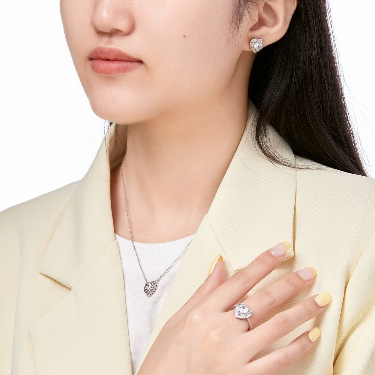 [Lumi Jewellery]Delicate Ebullient Heart Shape Wedding Ring