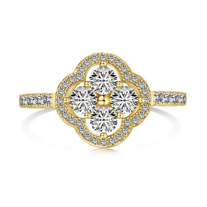 [Lumi Jewellery]Four Leaf Clover Flower Design Ring