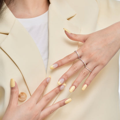 [Lumi Jewellery]Radiant Sparkling Round Cut Daily Ring