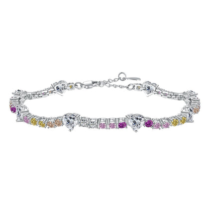 [Lumi Jewellery]Romantic Heart Shape Round Cut Lover Bracelet