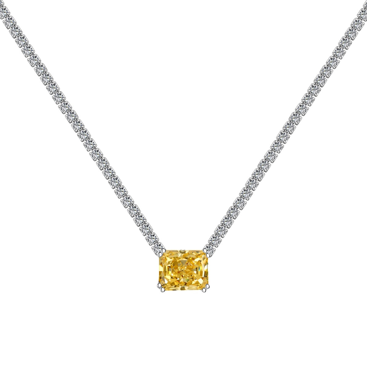 [Lumi Jewellery]4.0 Carat Elegant Radiant Cut Necklace