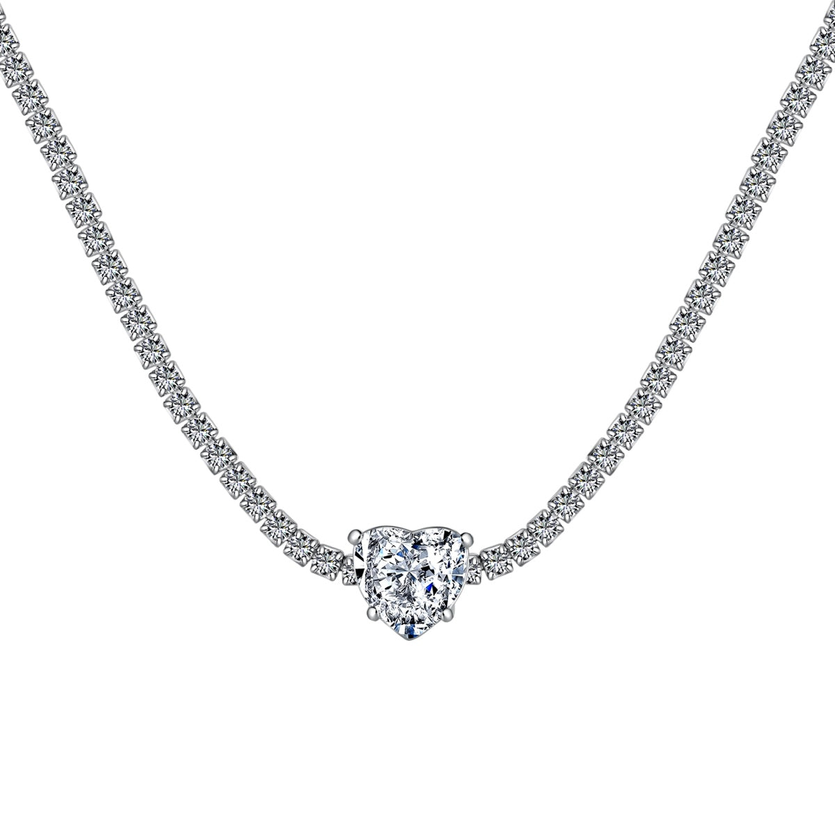 [Lumi Jewellery]2.0 Carat Sparkling Tennis Heart Cut Necklace