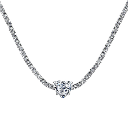 [Lumi Jewellery]2.0 Carat Sparkling Tennis Heart Cut Necklace