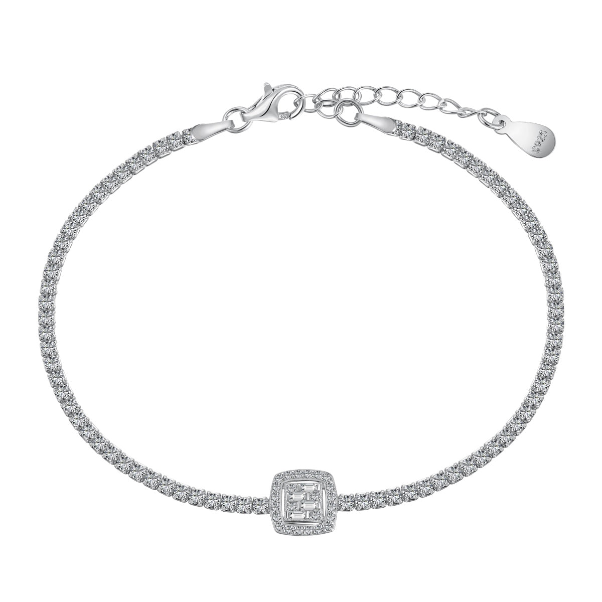 [Lumi Jewellery]Luxurious Dazzling Square Shape Banquet Bracelet