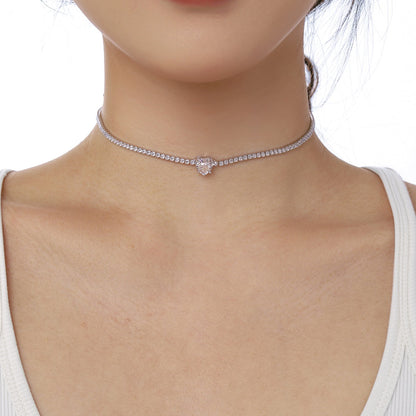 [Lumi Jewellery]2.0 Carat Sparkling Tennis Heart Cut Necklace