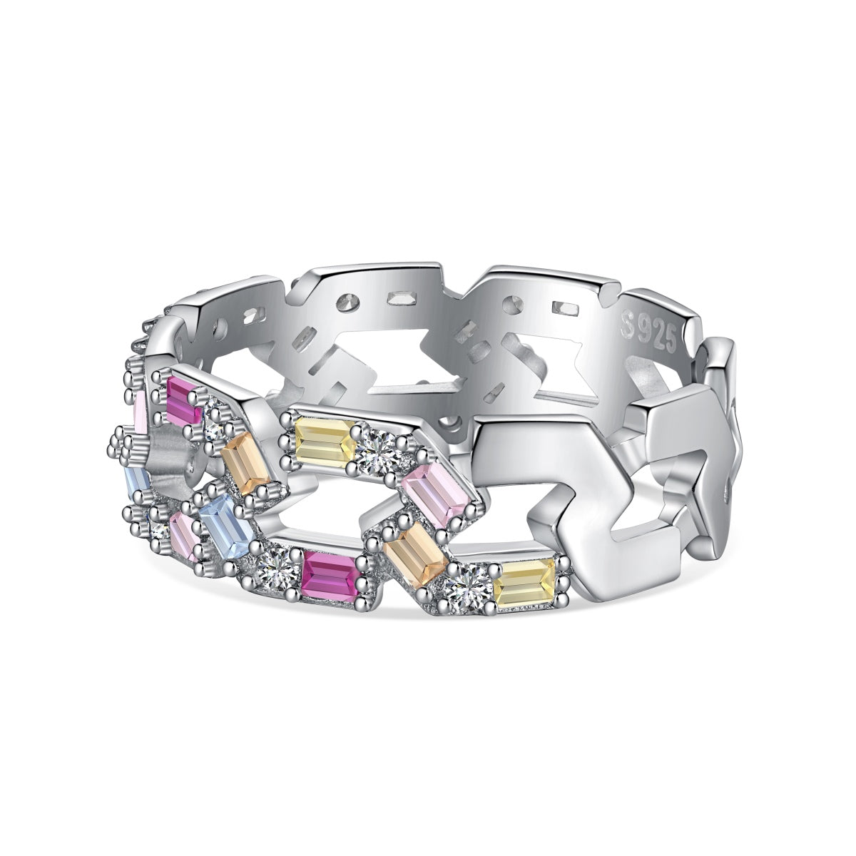 [Lumi Jewellery]Sparkling Vibrant Emerald Cut Daily Ring