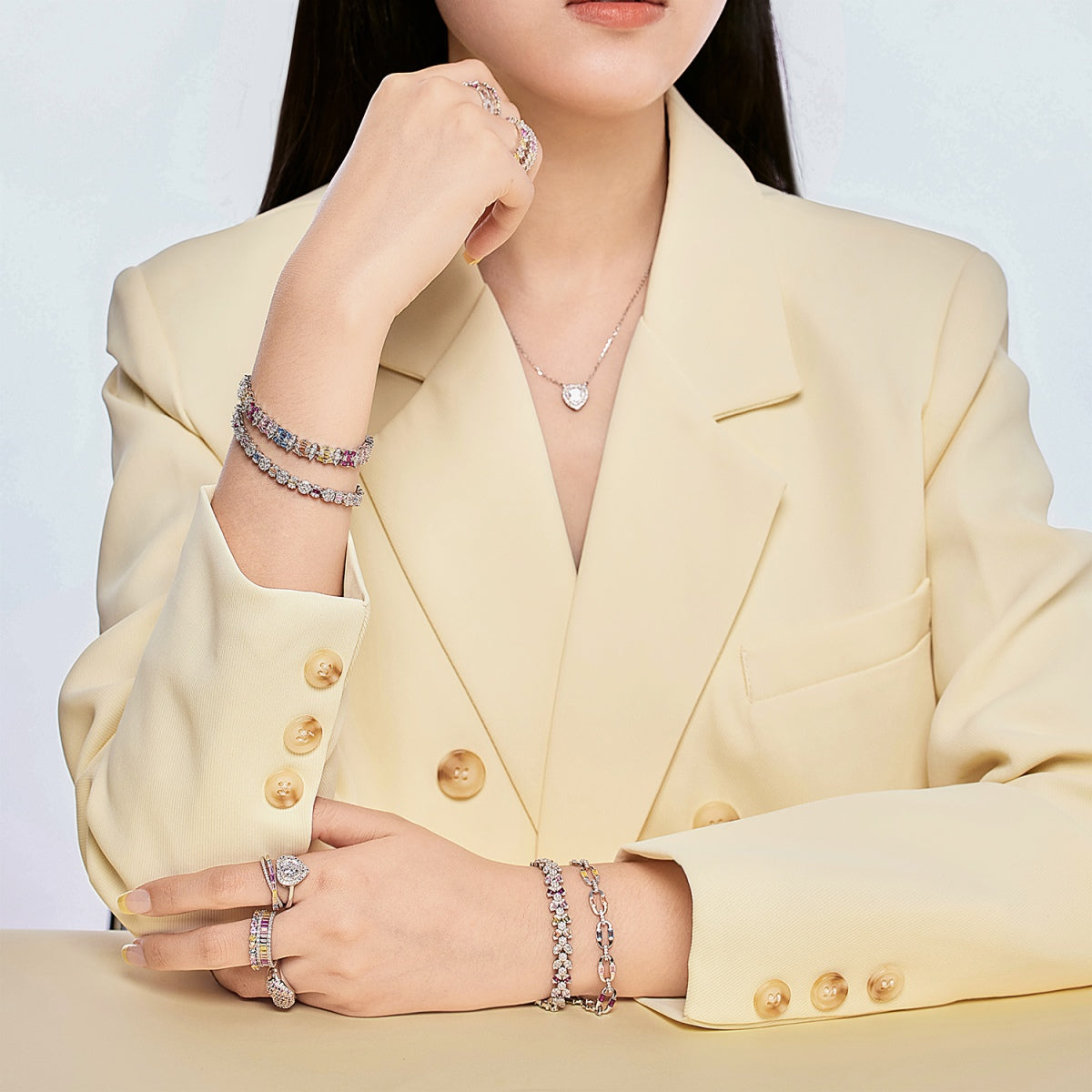 [Lumi Jewellery]Delicate Colorful Multi Cut Party Bracelet