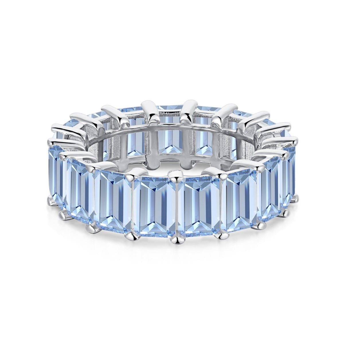 [Lumi Jewellery]0.75 Carat Elegant Emerald Cut Tennis Ring