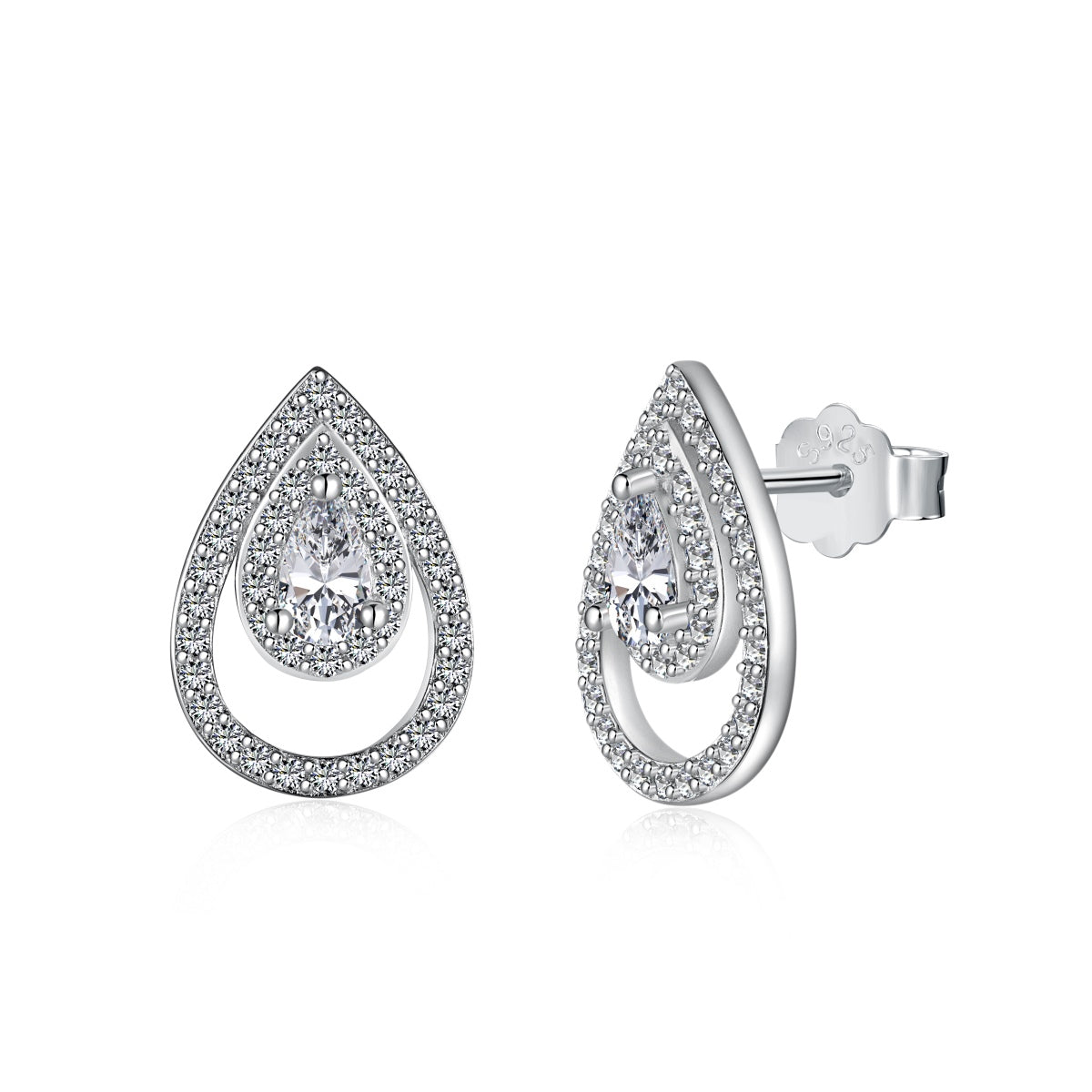 [Lumi Jewellery]Sparkling Delicate Water Drop Shape Daily Earrings