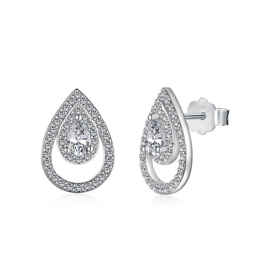 [Lumi Jewellery]Sparkling Delicate Water Drop Shape Daily Earrings