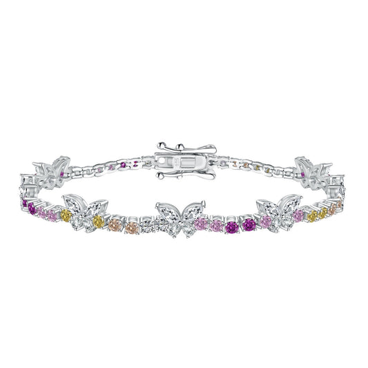 [Lumi Jewellery]Ornate Colorful Butterfly Shape Round Cut Daily Bracelet