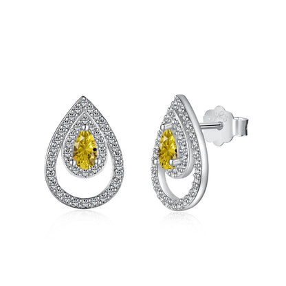 [Lumi Jewellery]Sparkling Delicate Water Drop Shape Daily Earrings