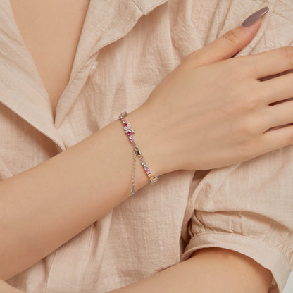 [Lumi Jewellery]Ornate Colorful Butterfly Shape Round Cut Daily Bracelet