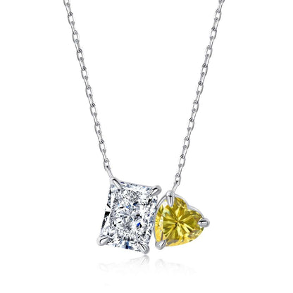 [Lumi Jewellery]Dazzling Square & Heart Shape Necklace