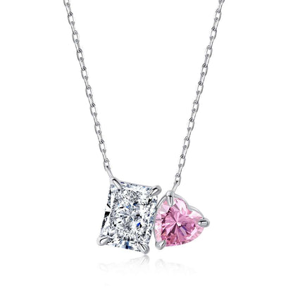 [Lumi Jewellery]Dazzling Square & Heart Shape Necklace