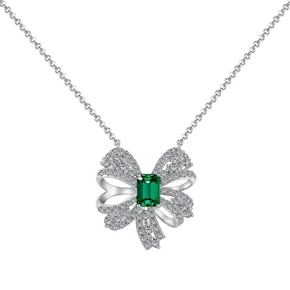[Lumi Jewellery]Luxurious Flower Shape Emerald Cut Necklace