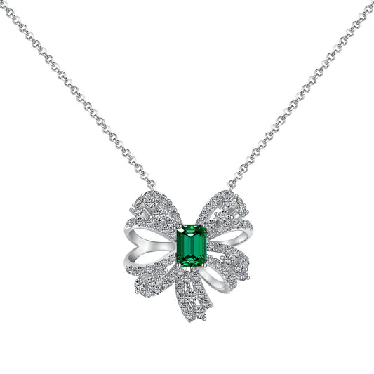 [Lumi Jewellery]Luxurious Flower Shape Emerald Cut Necklace
