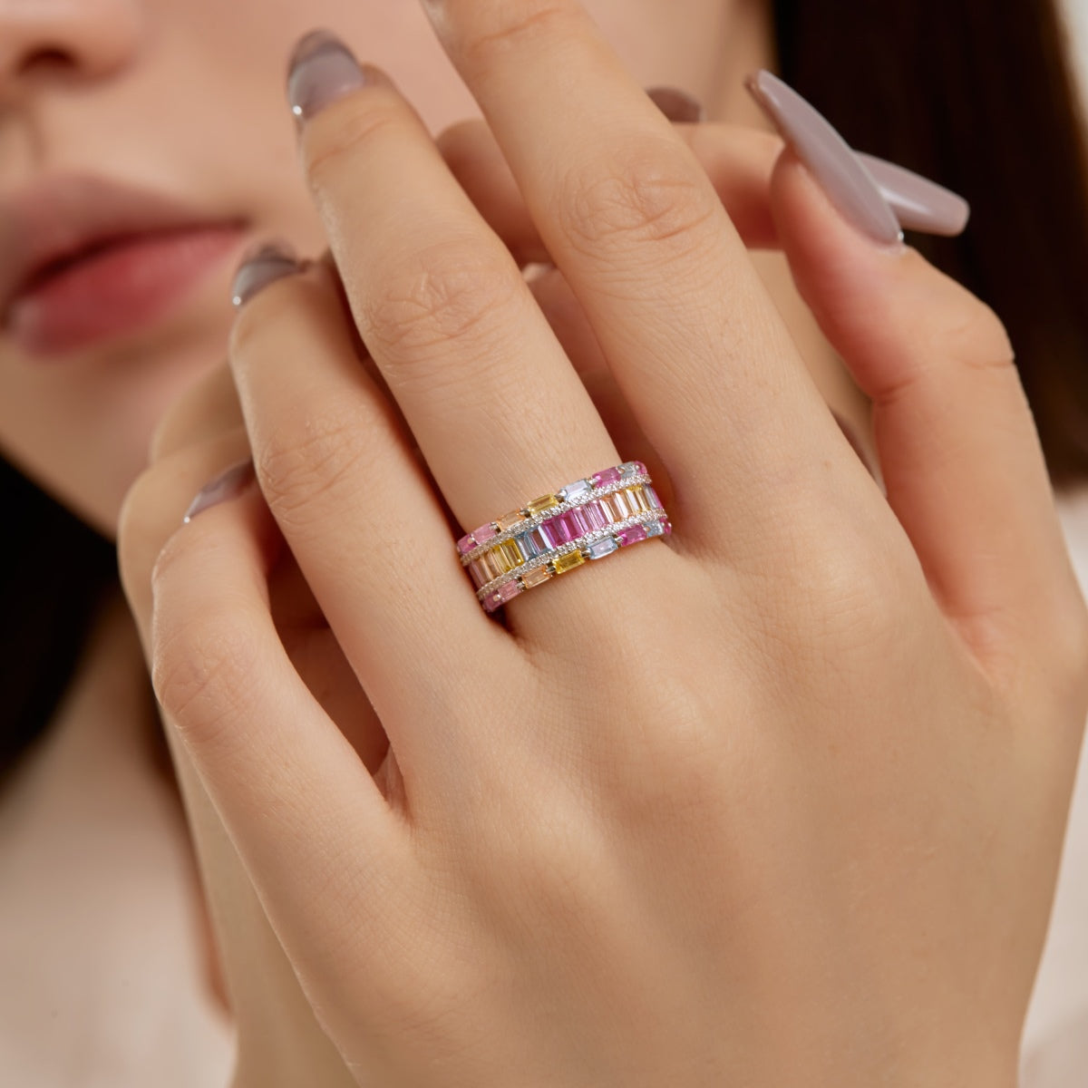 [Lumi Jewellery]Dazzling Colorful Radiant Cut Party Ring