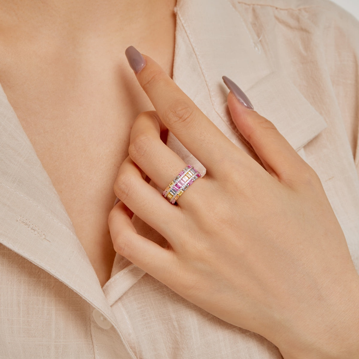 [Lumi Jewellery]Dazzling Colorful Radiant Cut Party Ring