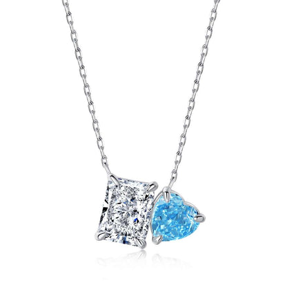 [Lumi Jewellery]Dazzling Square & Heart Shape Necklace