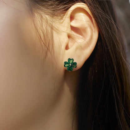 [Lumi Jewellery]Four-Leaf Clover Ball Earrings