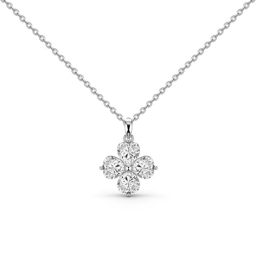[Lumi Jewellery]Heart-Shaped Four-Leaf Clover Bead Necklace