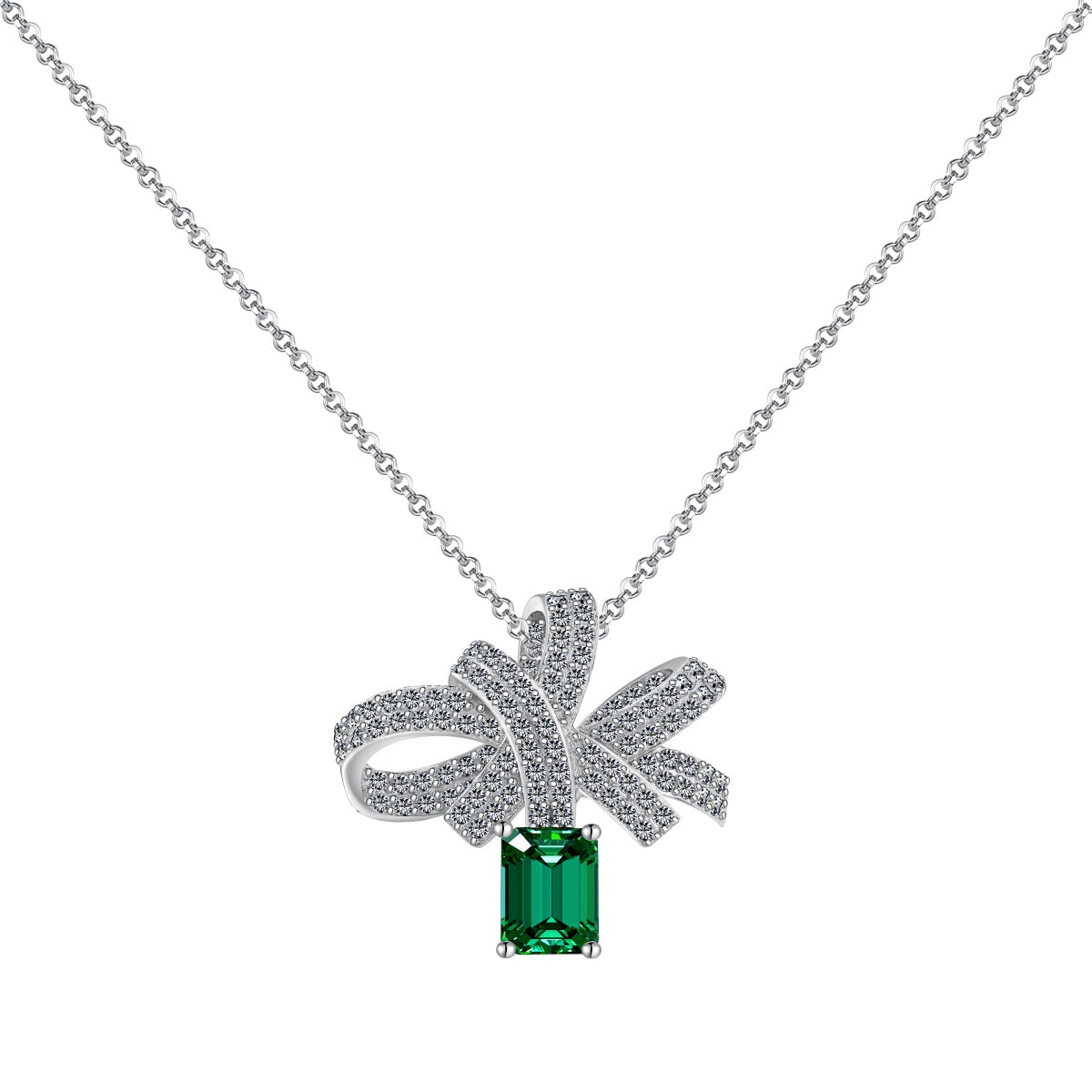 [Lumi Jewellery]Luxurious Flower Shape Emerald Cut Necklace