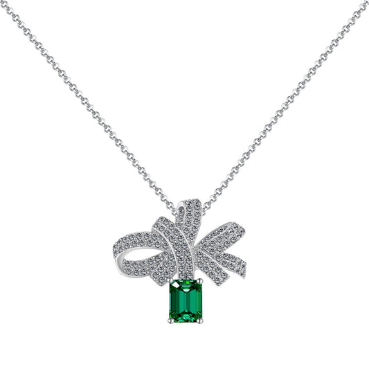 [Lumi Jewellery]Luxurious Flower Shape Emerald Cut Necklace