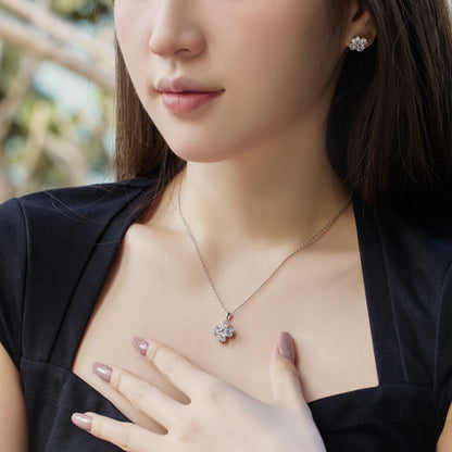 [Lumi Jewellery]Heart-Shaped Four-Leaf Clover Bead Necklace