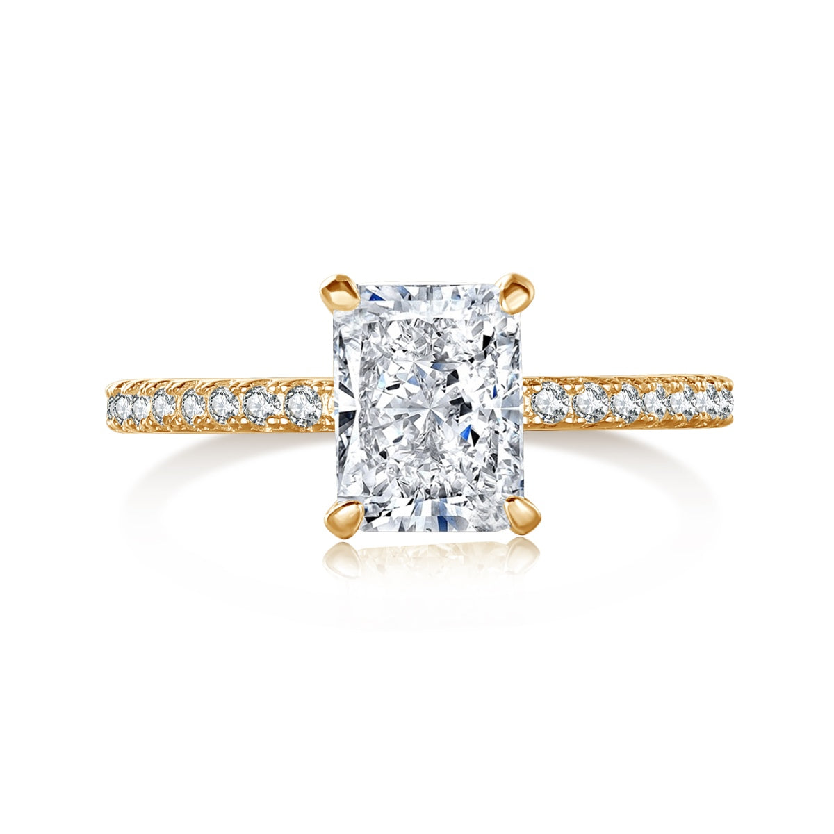 [Lumi Jewellery]2.0 Carat Dazzling Sparkling Radiant Cut Party Ring