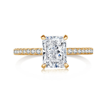 [Lumi Jewellery]2.0 Carat Dazzling Sparkling Radiant Cut Party Ring