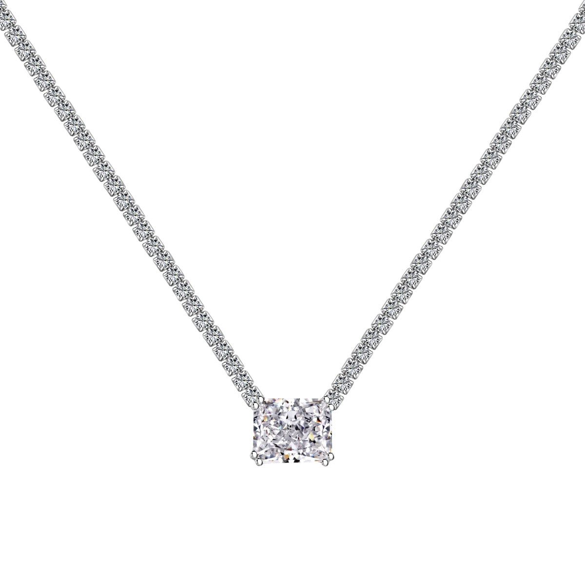 [Lumi Jewellery]4.0 Carat Elegant Radiant Cut Necklace