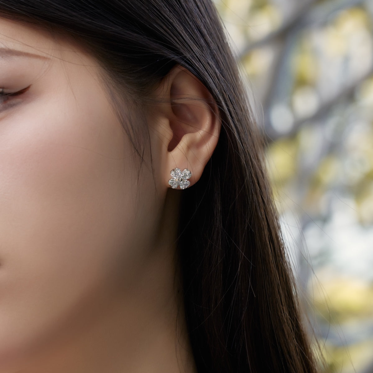 [Lumi Jewellery]Four-Leaf Clover Ball Earrings