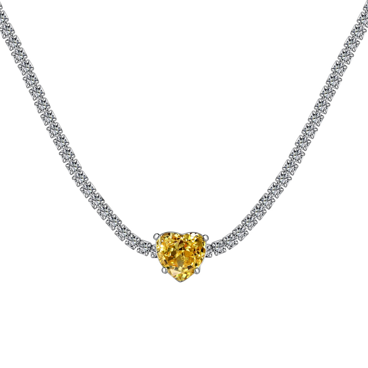 [Lumi Jewellery]2.0 Carat Sparkling Tennis Heart Cut Necklace