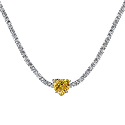 [Lumi Jewellery]2.0 Carat Sparkling Tennis Heart Cut Necklace