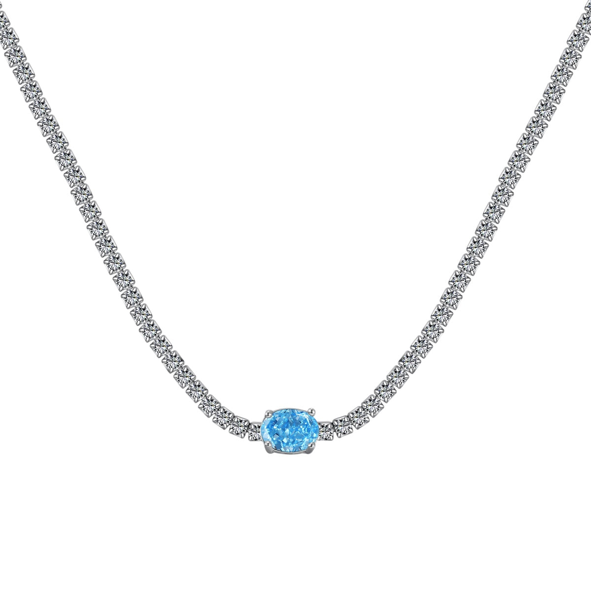 [Lumi Jewellery]1.0 Carat Shining Oval Cut Necklace