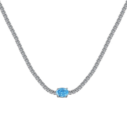 [Lumi Jewellery]1.0 Carat Shining Oval Cut Necklace