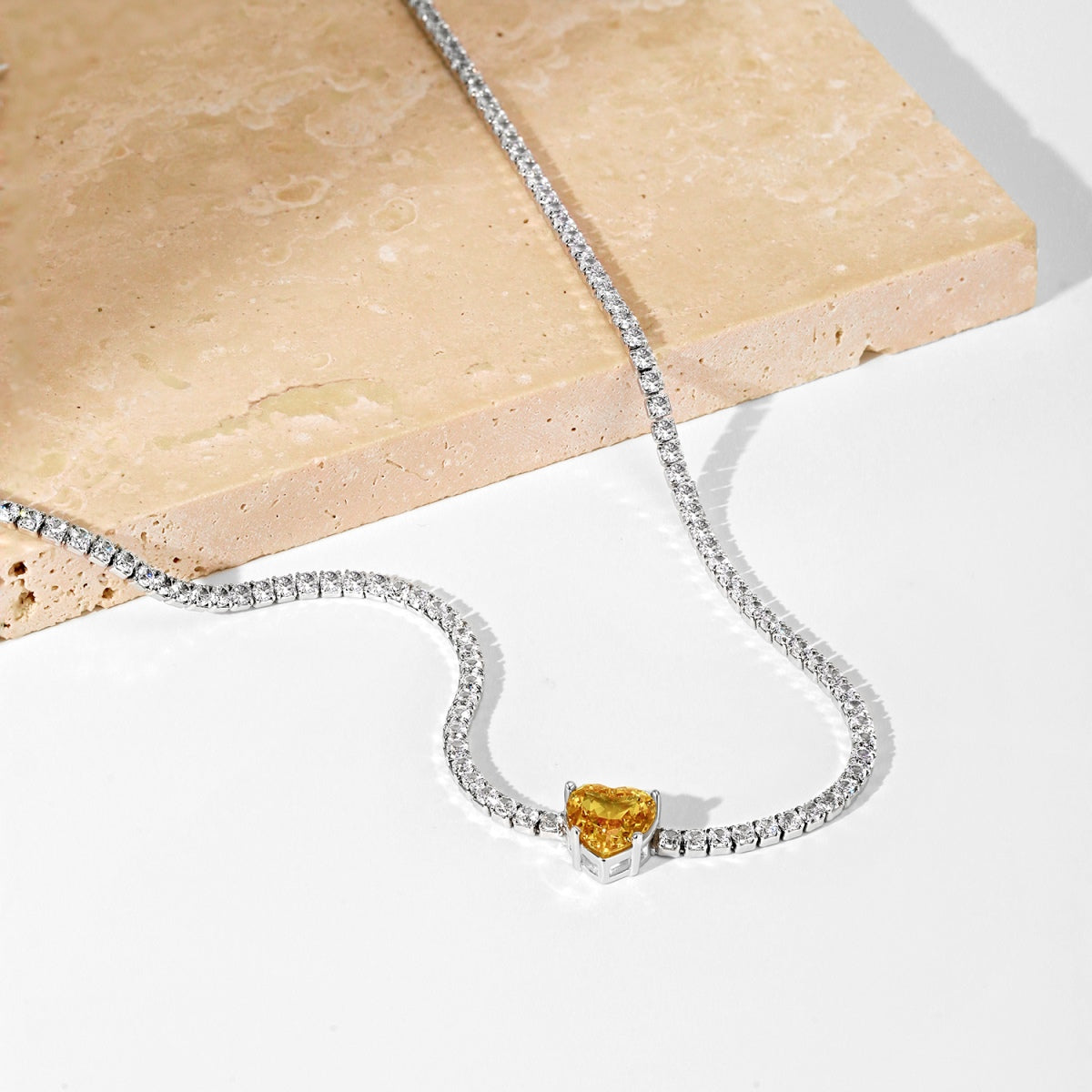 [Lumi Jewellery]2.0 Carat Sparkling Tennis Heart Cut Necklace